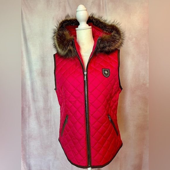 M. Miller Quilted Vest With Fur Trim - Picture 1 of 9